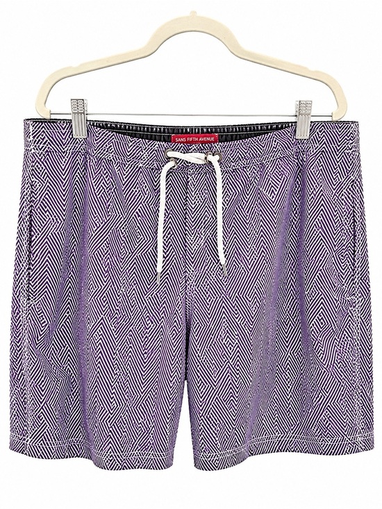 Saks Fifth Avenue Other - Saks Fifth Avenue Men's Purple Geo-Print Swim Shorts
